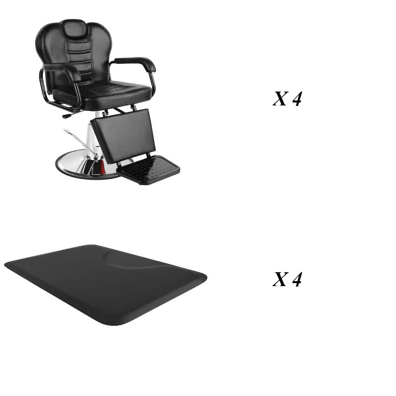 #5024 All purpose chair *4 + #10024 3 ft. x 5 ft. Barber Chair Mat *4