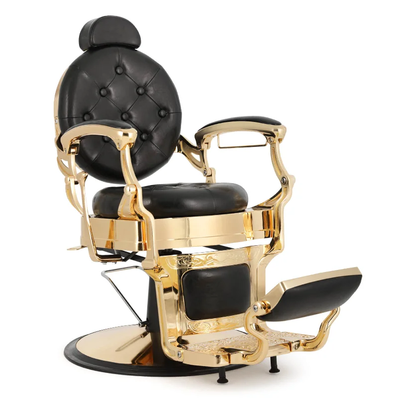 #5045 Retro Barber Chair Heavy Duty Vintage Salon Chair (Gold&Black)