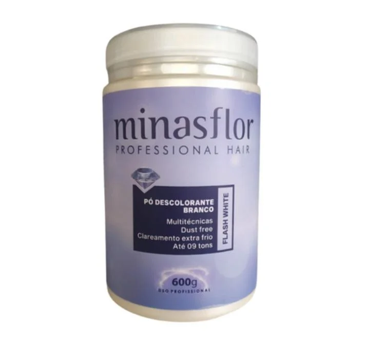 Professional Flash White Dust Free 9 Tones Bleaching Powder 600g - Minas Flor