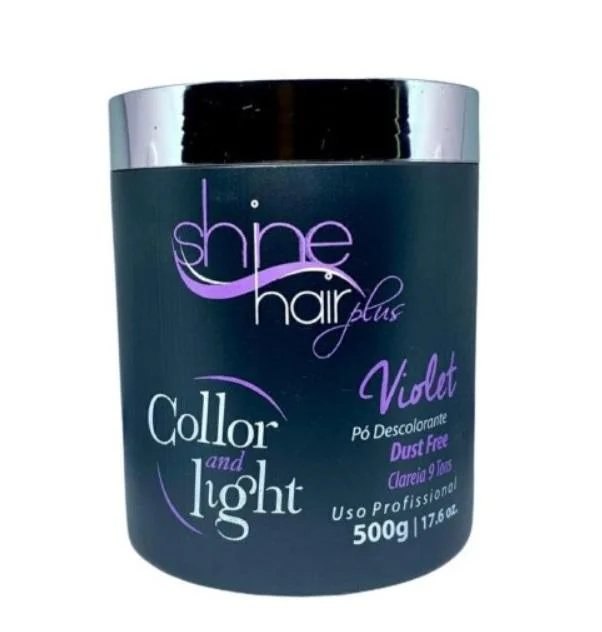 Professional Shine 9 Tones Dust Free Violet Bleaching Powder 500g - Shine Hair