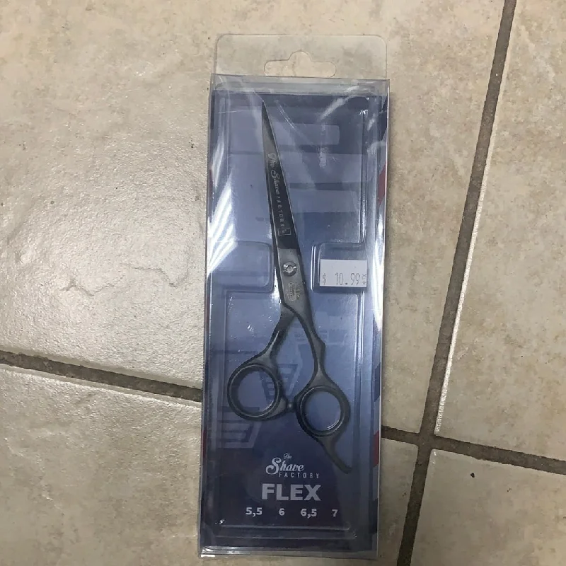 The Shave Factory Flex 6” Matte Black Finish Hair Shears