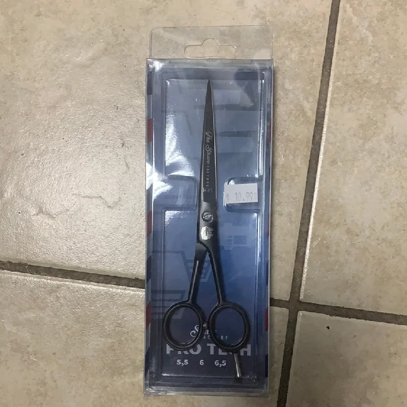 The Shave Factory Pro Tech 6.5” Matte Black Finish Hair Shears