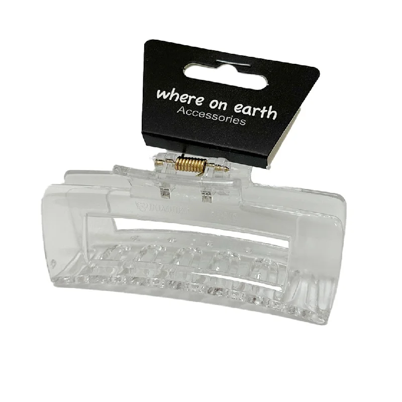 Where on Earth Rectangular Claw Clip Clear 10cm